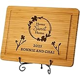 Home Sweet Home Custom Cutting Board, Personalized Laser Engraved Cutting Board with Special Colorful Christmas Designs, Housewarming Christmas Gifts, New Homeowner Couple Gift Ideas
