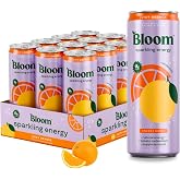 Bloom Nutrition Zero Sugar Energy Drink, Orange, 12oz 12pk | 180mg natural caffeine with prebiotics, green tea extract &amp; lychee for energy, focus and feel-good refreshment.