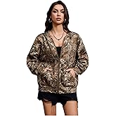 SOLY HUX Women's Y2k Camo Oversized Hoodie Vintage Zip Up Drop Shoulder Streetwear Sweatshirts with Pockets