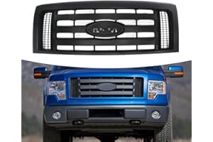 Bewild Front Bumper Grille Assembly Compatible with 2009-2014 Ford F - 150 f150 Centre Bumper Painted Black Housing and Insert Grille Assembly Shroud Replacement for 9L3Z8200A FO1200510