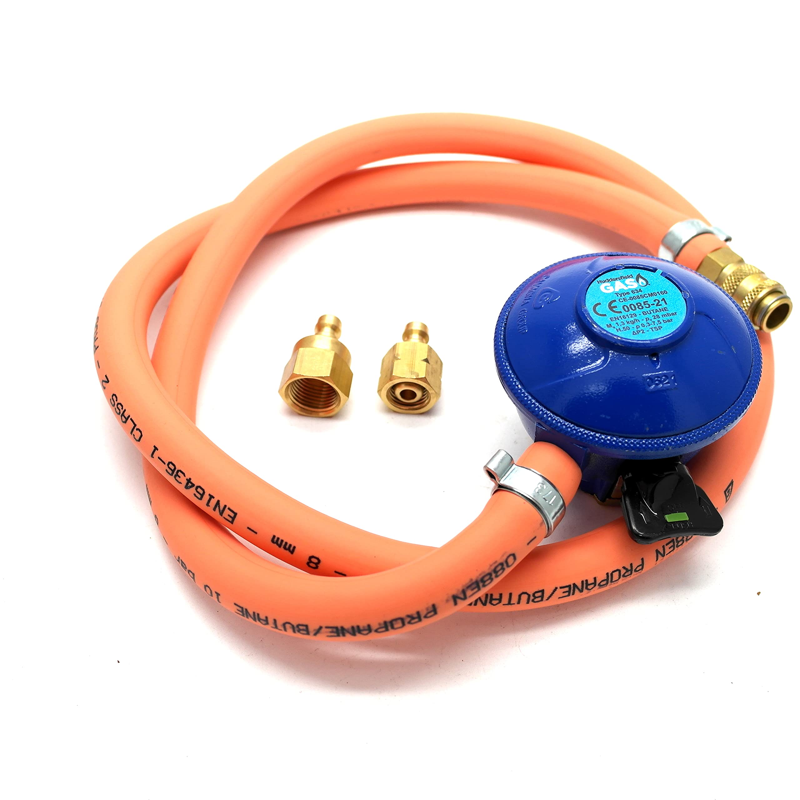 Huddersfield Gas Branded Universal Quick Release 21mm Clip On Butane Bbq Kit Fits 5/8 Unf & 1/4 Bsp Lht