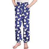 Arshiner Girls Pajama Pants Kids Plaid Pj Pants Comfy Lounge Sleepwear Bottoms with Pockets