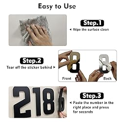 5 Inch Self Adhesive House Numbers, Acrylic Modern