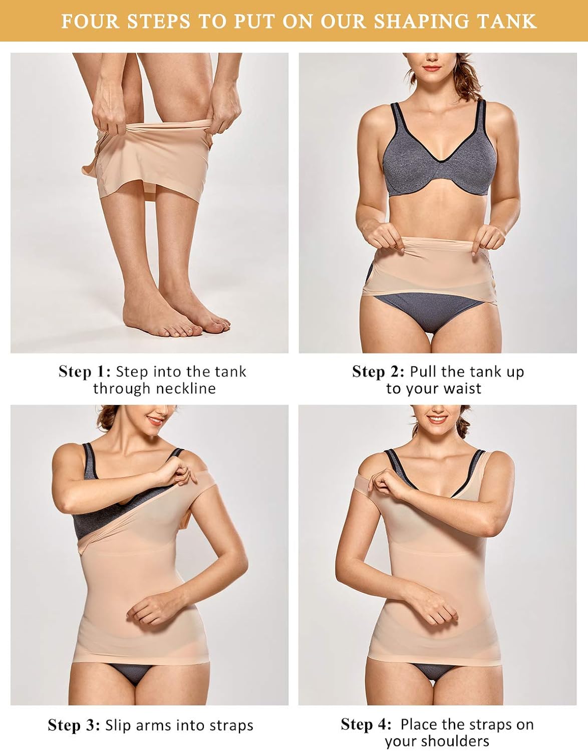 DELIMIRA Women's Tummy Control Shapewear Smooth Body Shaping Camisole Tank Tops at  Women’s Clothing store