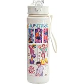 Ugecl K.Pop D.e.mon Hunters Officially Licensed Huntrix Water Bottle for Girls, 25oz Leak Proof with Straw Lid, Gifts for Girls (White)