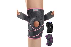 ABYON Knee Brace for Women Plus Size for Meniscus Tear, ACL, Arthritis.Knee Braces with Dual Side Stabilizers & Crossed Compression Straps Maximum Support for Knee Pain Relief and Fast Recovery - Please Check How To Size Video