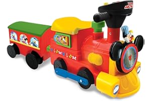 Kiddieland Toys Limited Battery-Powered Mickey Choo, 12 months to 36 months with Caboose & Tracks Ride On, Reflecting Colors May Vary ,9.5 x 14.25 x 31.5 inches