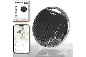 MoMoCo GPS Tracker for Pets – No Subscription Required, Portable Real-Time GPS Tracking Device for Dogs, Compatible with Apple Find My, Location Tracker for Vehicles/Keys/Luggage, iOS Only (Black)