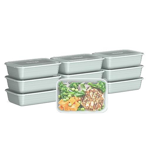 Bentgo Prep - 20-Piece 1-Compartment Reusable Meal Prep Containers with Lids, PFAS & BPA Free Materials, Durable, Microwave, Freezer, & Dishwasher Safe To Go Food Storage (Mint)