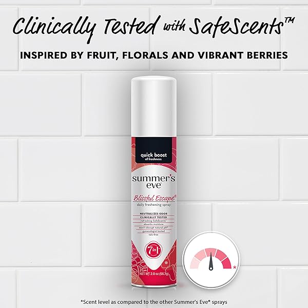 SUMMER’S EVE BLISSFUL ESCAPE DAILY REFRESHING FEMININE SPRAY, 2 OZ