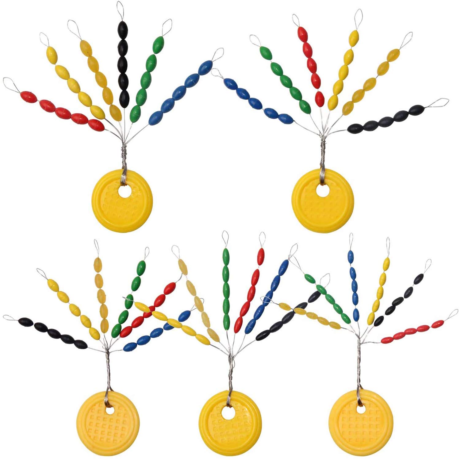 SHADDOCK Rubber Fishing Bobber Stoppers, 600pcs/20Set Colorful Oval Fishing Bobber Space Beans for Rigging Float Positioning, Size L,M,S,SS,LL Available