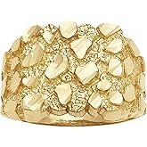 Men's 10K Gold Bling Nugget Ring Gold 10K Gold