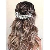 GORAIS Bride Wedding Hair Vine Flower Hair Piece Rhinestone Bridal Headpiece Hair Accessories for Women