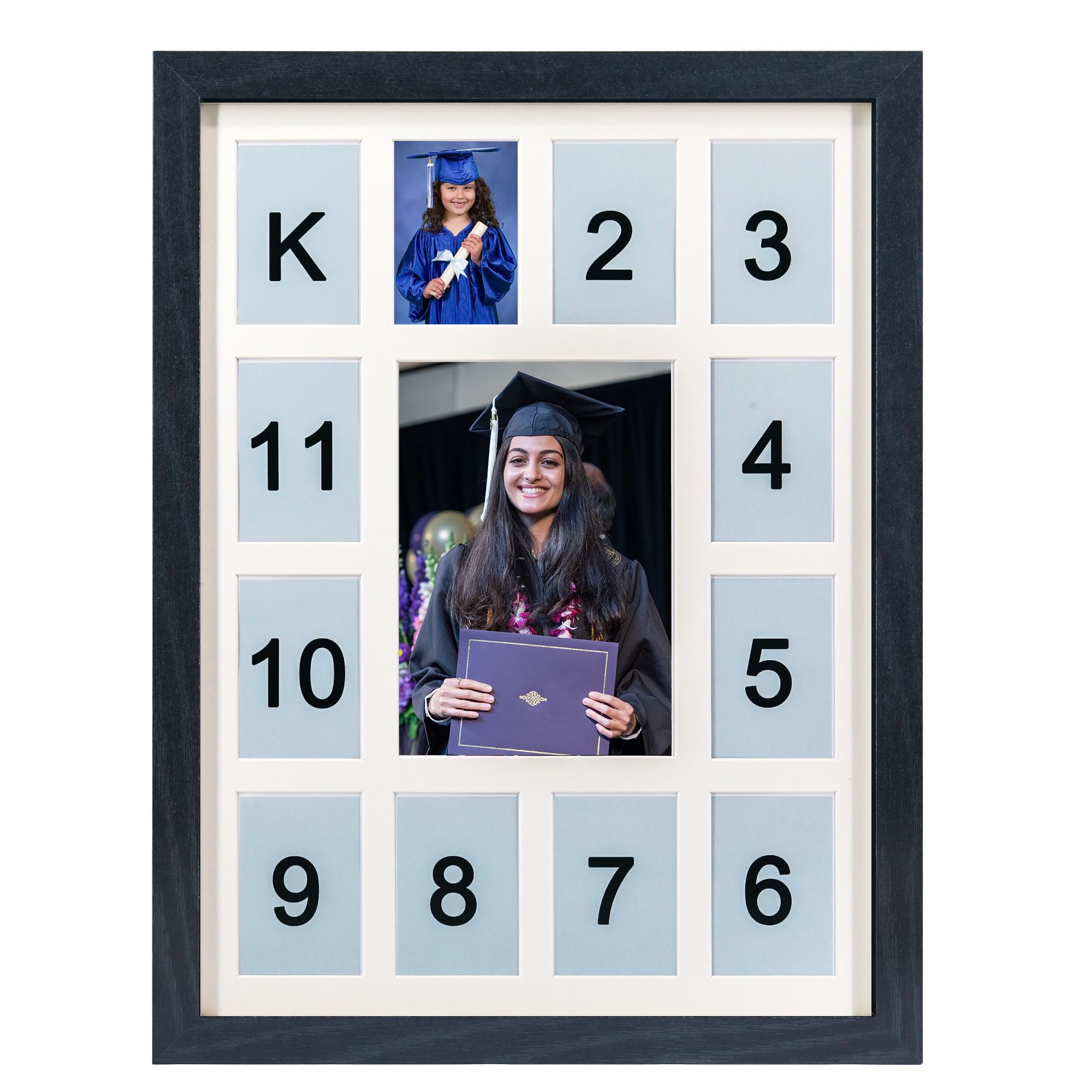 Photo 1 of Hodeframe K-12 Graduation Photo Frames, School Year Picture Frame, Collage Photo Frame for Baby First Year Keepsake, 12x16 Multi Picture Frame-13 Opening,Great for Children's Photos, Portrait