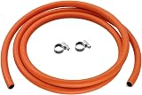 Huddersfield Gas 2m LPG Hose 8mm Bore with 2 Stainless Clips EN 16436-1 view 3