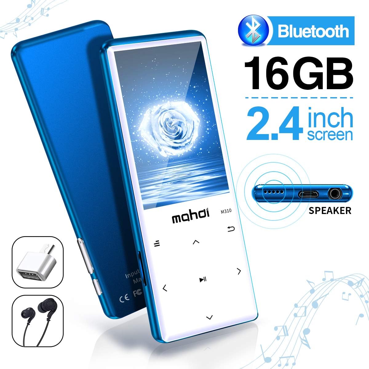 MYMAHDI MP3 Player with Bluetooth 4.2, Touch Buttons with 2.4 inch