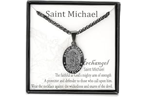 Zocomi Saint Christopher/Joseph/Anthony/Jude/Michael Necklace Medal for Men Boys，St Christopher Pendant Medallion with Chain 24 Inches