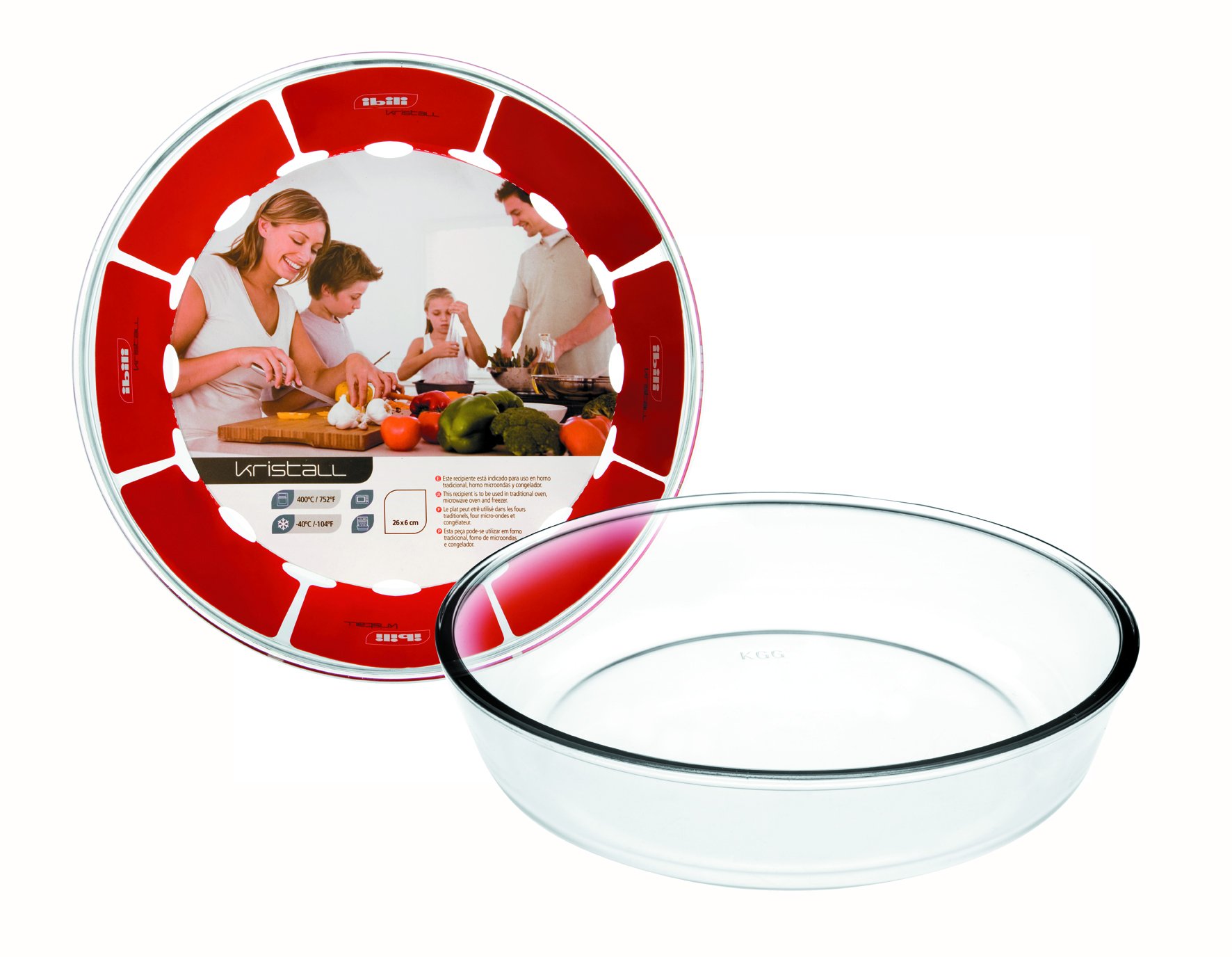 Ibili "Kristall Pie Mould, Transparent, 26 x 6 cm