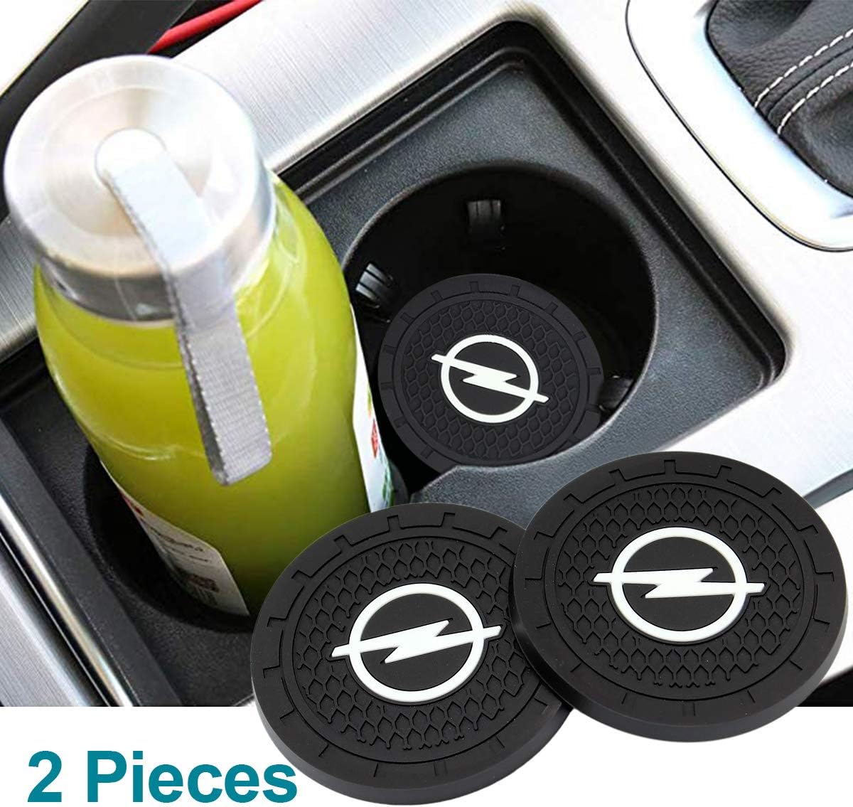 Wall Stickz Auto Sport Fit Jeep Cup Holder Insert Cup Coaster 2.75 Inch Cup Pad Tough Car Logo Accessories 2PCS Pack