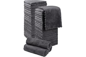 Orighty Ultra Soft Washcloths 48 Pack, Premium Microfiber Towel Sets 12 x 12 inches, Absorbent and Quick Drying Coral Velvet 