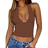 Matunana Womens Halter Tops Going Out Tank Summer Sexy V Neck Crop Top Y2K Sleeveless Tube Shirts Fashion Trendy 2026