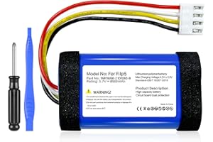 OHZHAO 8500mAh Replacement Battery for JBL Flip 5, Part No: 1INR19/66-2 ID1060-B, 2025 Upgrade High Capacity 3.7V Battery for Flip 5 Bluetooth Speaker