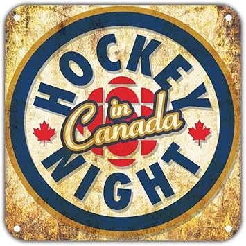 Hockey Night In Canada Vintage Retro Metal Wall Decor Art Shop Man Cave Bar Garage Aluminum 12 X12 Sign Amazon Co Uk Home Kitchen