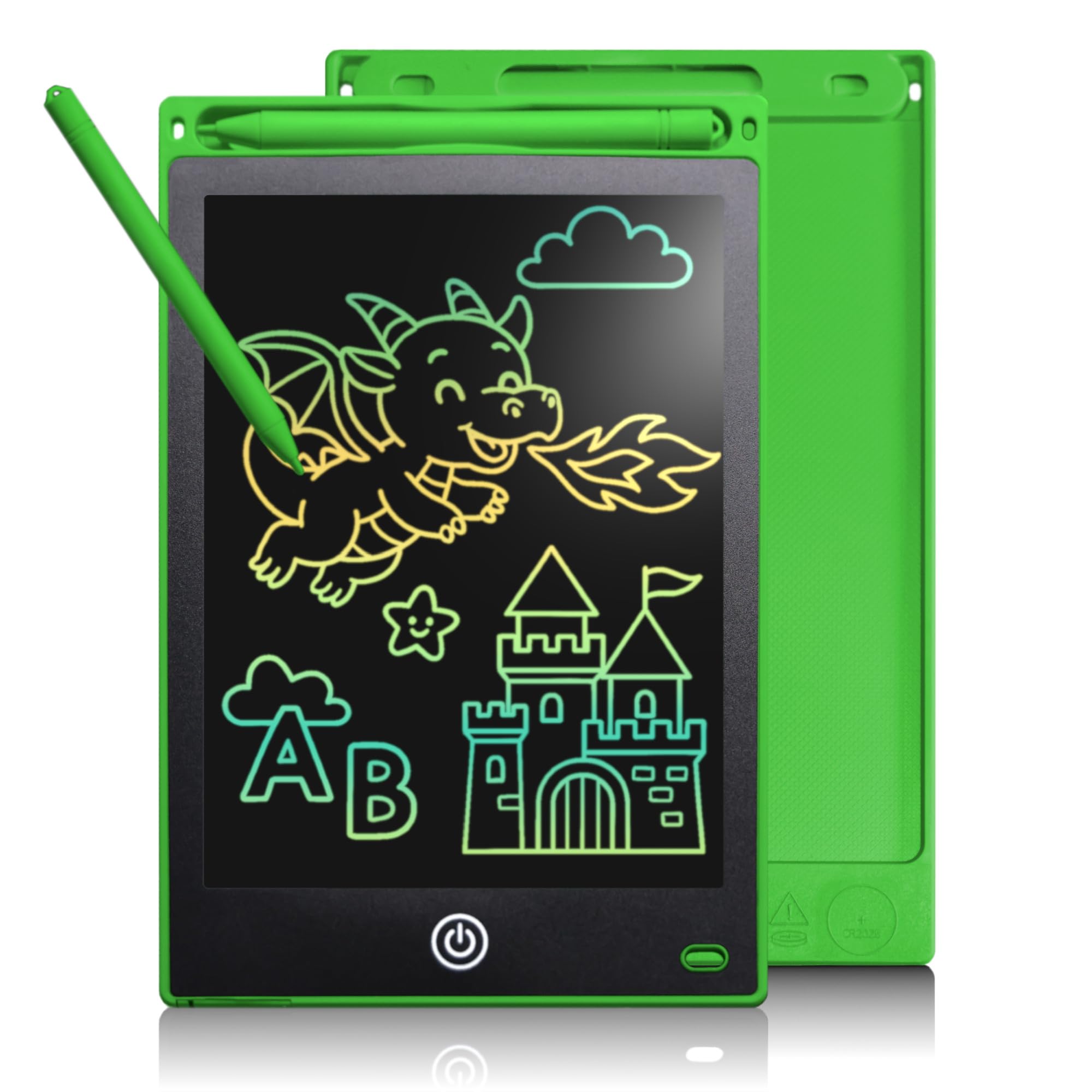 LCD Writing Tablet with Colorful Screen, Drawing Pad for Toddler and Children, Toys Learning Educational Gifts for Birthday Christmas for 2 3 4 5 6 7 Year Old Boys Girls (Green, 12 inch)