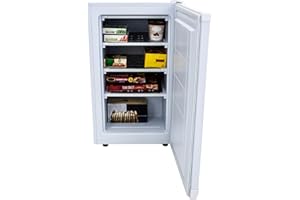 Avanti Upright Freezer Compact Design with 3 Fixed Metal Shelves, Reversible Door Adjustable Temperature Control and Flush-Back Design Perfect for Home, Office, Basements & More, 2.8-Cu.Ft, White