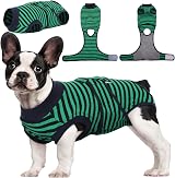 Kuoser Dog Surgery Recovery Suit XS Green Post-Op Onesie E-Collar Alternative
