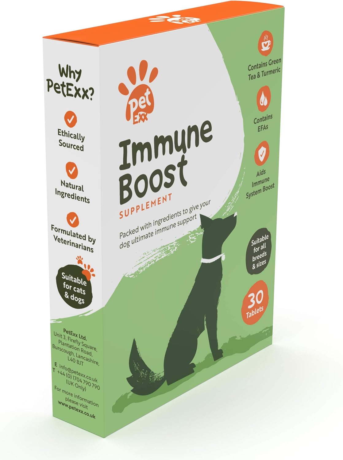 PetExx Immune Boost 30 tablets multivitamin supplement with turmeric