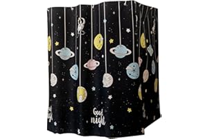 Bunk Bed Curtains, Planet Pattern Loft Bed Curtains with Metal Hanging Hole, 59x79in Practical Shading Canopy for Students Do