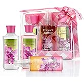 Bath and Body Gift Set, Pea Flwoer Fragance Gel, Lotion, Mist, Travel Size Spa Set,With Natural Extracts-Body Care kit for Birthday Mother's Day Chirstmas Gifts