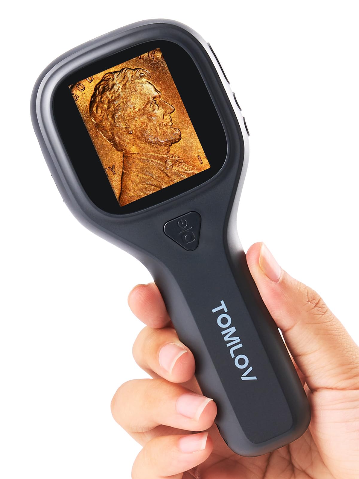 TOMLOV P10 EVO Handheld Digital Microscope for Kids Age 4-12, 2" IPS Portable Magnifier with LED Light, Coin, Insect & Plant Viewer, Rechargeable Mini Labster Pocket Scope, 20X Jewelry Loupe