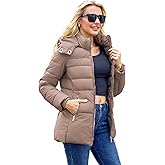 MODERN BUBBLE Womens Packable Puffer Jacket Winter Coat with Hood Warm Lightweight Thickened Down Jacket