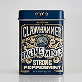 Clawhammer Organic Mints | USDA Certified Organic, Gluten Free, Non-GMO, Kosher | Strong Peppermint, 30 Count Tin