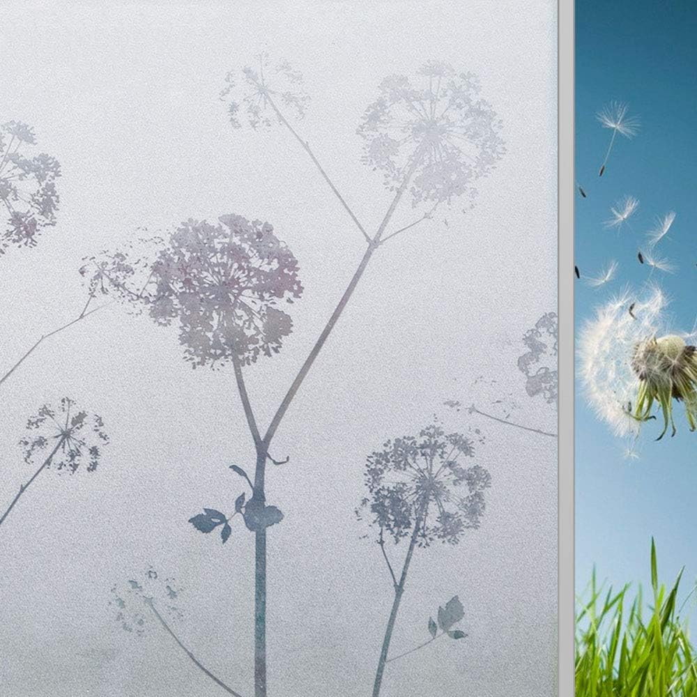 XiaoM Window Film White Window Frosting Film No Glue Static Cling Window Sticker Opaque Window Cling Frosted Vinyl Sheets for Front Door/Bathroom/Sidelight/Small Windows, 17.7in x 78.7in