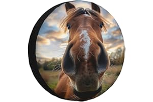 KRIRTEH Horse Spare Tire Cover Weatherproof Universal Wheel Protectors Wheel Covers for RV Camper Travel Trailer SUV Truck 15 Inch