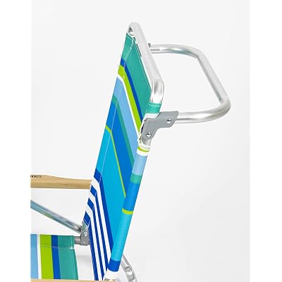 Rio Brands 5-Position Lay Flat Beach Chair With Backpack Straps - Lightweight & Reclining, Blue - View #12