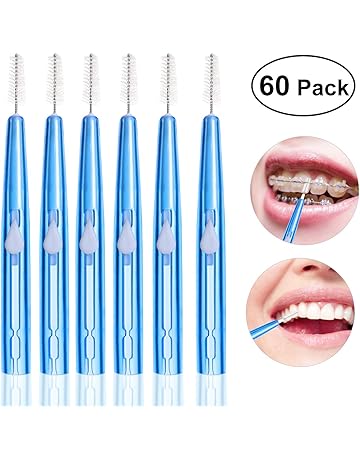 ROSENICE Cepillo interdental Limpieza oral Hilo dental Cuidado oral 1.5mm 60pcs (azul)