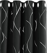Deconovo Blackout Curtains Eyelet Room Darkening 52x84 Inch Silver Wave