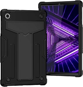 Epicgadget Case for Lenovo Tab M10 FHD Plus TB-X606F / TB-X606X (2nd Gen, 2020) - Hybrid Case Cover with Kickstand for Lenovo Tablet M10 FHD Plus 10.3 Inch Display 2020 Released (Black/Black)
