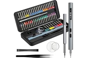 Mini Electric Screwdriver, LIFEGOO 58 in 1 Electric Screwdriver Kit with 50 Magnetic Bits, Digital Display Precision Electric Screwdriver Cordless Repair Tool for Phone Watch Camera Laptop