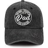 Dad The Man The Myth The Legend Hat for Men, Funny Adjustable Cotton Leather Patch Papa Baseball Cap