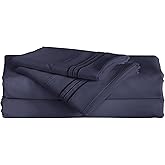 Furinno Angeland Vienne 3-Piece Microfiber Bed Sheet Set, Twin, Navy Blue
