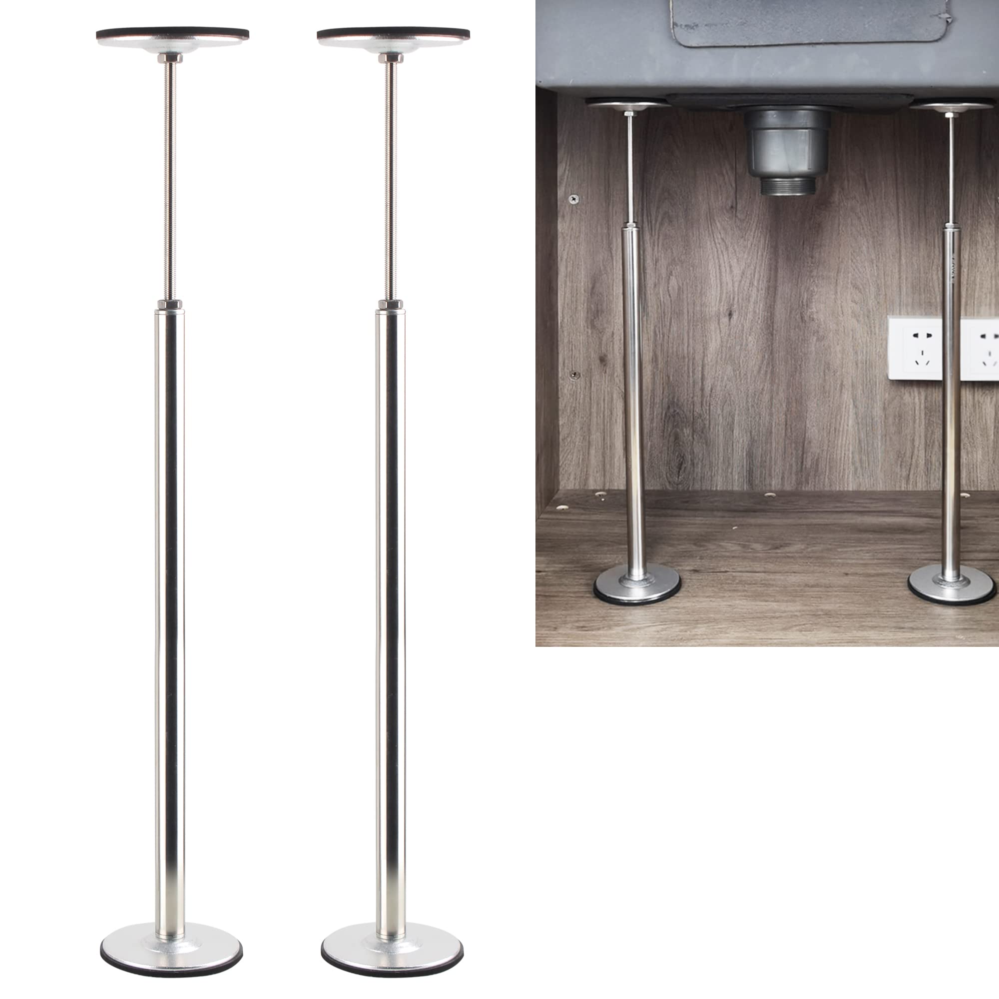 TYESTAND ST-1 Undermount Sink Support Brackets - Stainless Steel and Aluminum Adjustable Sink Legs - Installation and Repair System Kit (16.1-22 inches (41-56cm))