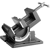VEVOR Tilting Vise, 4.25 Inch Jaw Width, Portable Drill Press Bench Vise, 0&ndash;90&deg; Adjustable Tilt, Durable Cast Iron Construction, Workbench Vice for Woodworking, for Benchtops and Drill Presses, Black