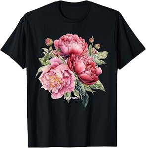 Just Pretty Watercolor Lush Pink Peonies T-Shirt