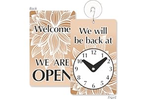 SmartSign “We Will Be Back - Welcome We are Open” Two-Sided Be Back Clock Sign | 7.75" x 4.75" Plastic