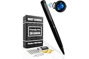 SIRGAWAIN Premium Body Camera Pen - Full HD Video and Photo, Long Battery Life, Motion Detection, Easy to Use 1080p Body Cam